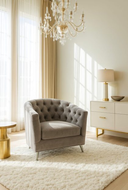 Sillón 1 cuerpo Herradura respaldo Capitoné