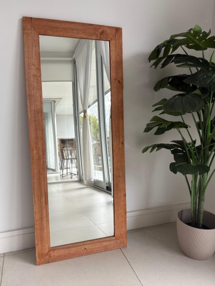 Espejo Rectangular marco de madera 1.20x50 color Roble/Natural, EFECTIVO 10% OFF