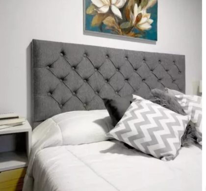 Respaldo Sommier 1.40x1.30 Capitoné, tapizado en pana, COLOR A ELECCIÓN - PROMO EFECTIVO $190.000 !!