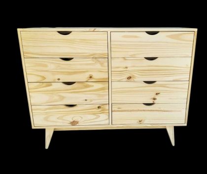 Cómoda Nórdica 8 cajones con guías metálicas medida 1.20x40x90 EFECTIVO 10% OFF