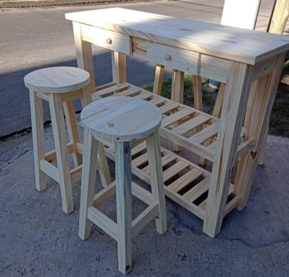 DESAYUNADOR 1.00X40X1.40 CON 2 BANQUETAS, EFECTIVO 10% OFF