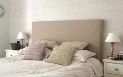 Respaldo Sommier liso de 1.40x1.30, tapizado en pana o chenille color a elección, PROMO SOLO EFECTIVO $110.000