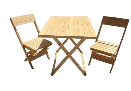 MESA PLEGABLE REFORZADA CON 2 SILLAS 1.00X75, EFECTIVO 10% OFF