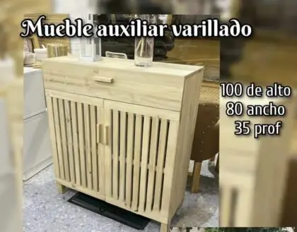 MUEBLE AUXILIAR VARILLADO ALAMO 1.00X80X35,  EFECTIVO 15% OFF