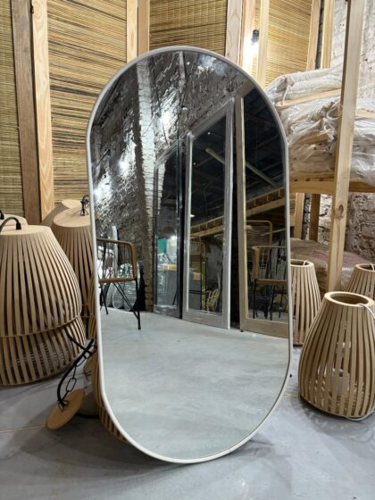 ESPEJO MARCO BURLETE NEGRO/BLANCO 78X40, EFECTIVO 10% OFF